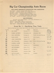 Rare 1947 race car program signed by Ted Horn