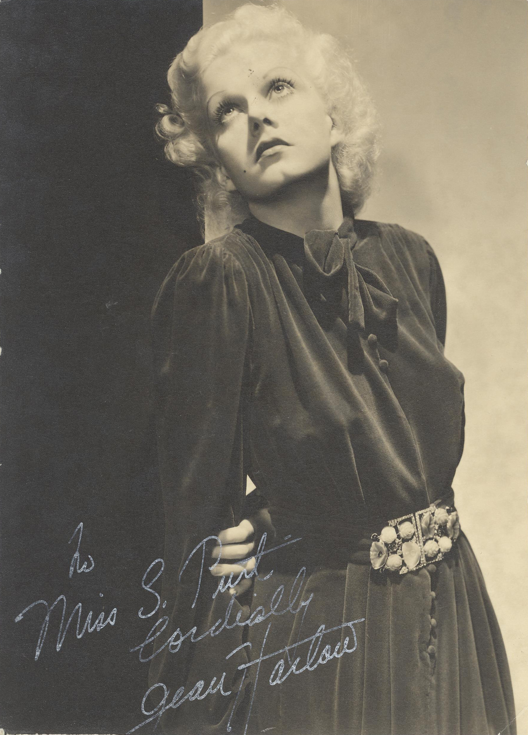 Jean Harlow Photo signed by Mother.