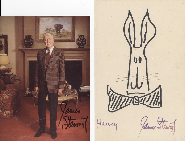 James Stewart Sketch (Harvey) and signed photo 