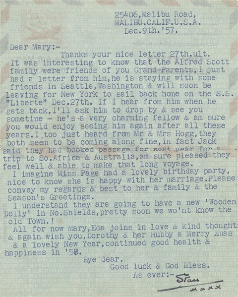 Stan Laurel -2 Signed Letters