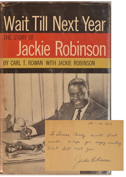Jackie Robinson inscribed book Wait Till Next Year