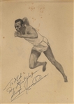 Jesse Owens Original Signed sketch