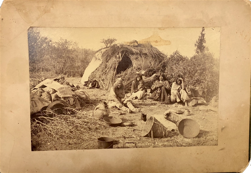 A. F. Randall 1883 Apache Indian camp Arizona Cabinet photo