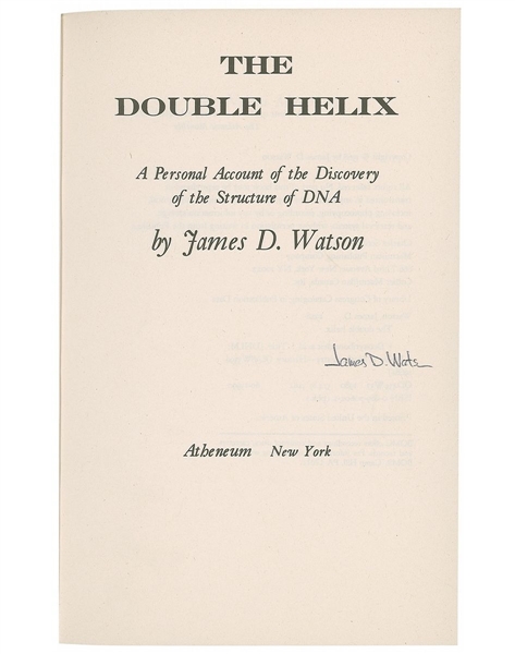 Signed book: The Double Helix.