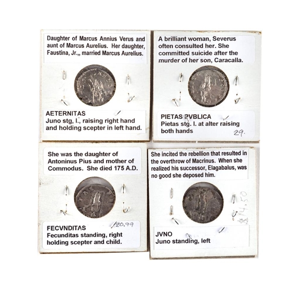 4 Important Women of Rome on Coins -2nd Century AD