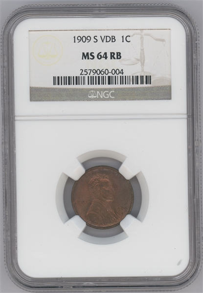 1909-S VDB penny - MS64 Red/Brown