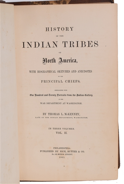 McKenney & Hall, History of the Indian Tribes of North America, 1865, Three Volumes