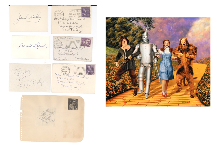Wizard Of Oz Signatures -Garland, Lahr, Haley, Bolger