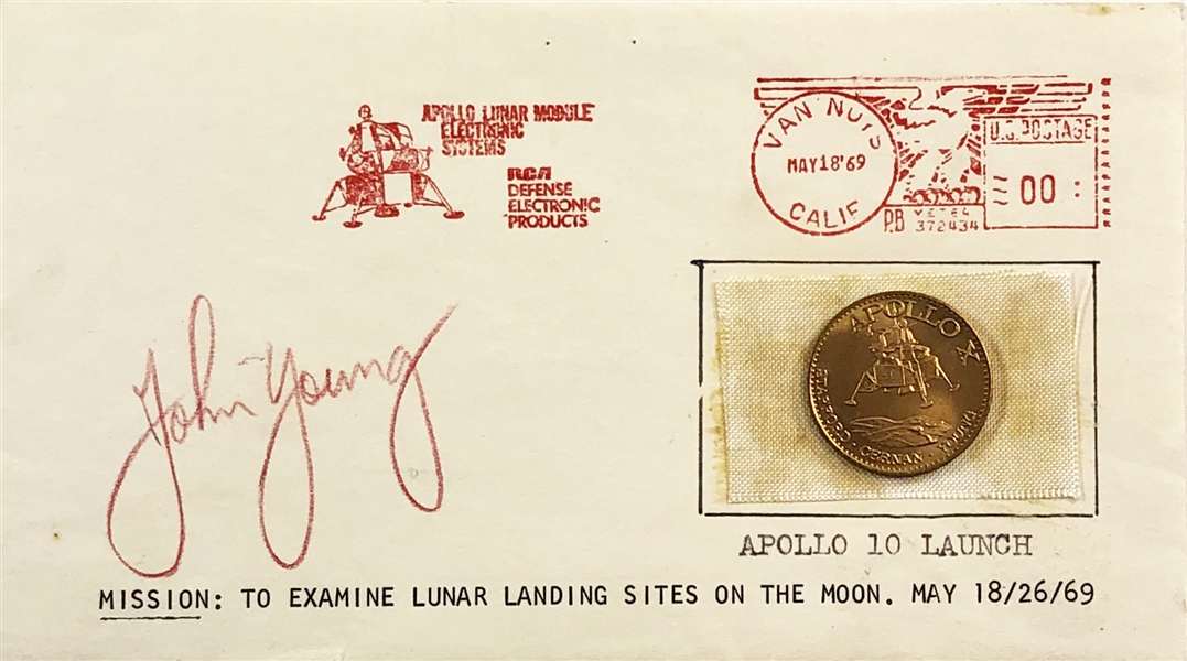 John Young signed 1969 Cover Apollo 10