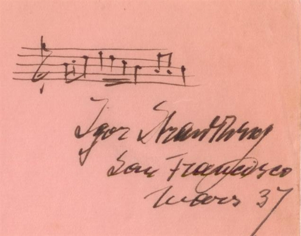 Igor Stavinky Handwritten Music from 'Petrushka,'
