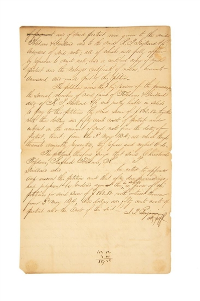 Judah P. Benjamin Autograph Letter Signed