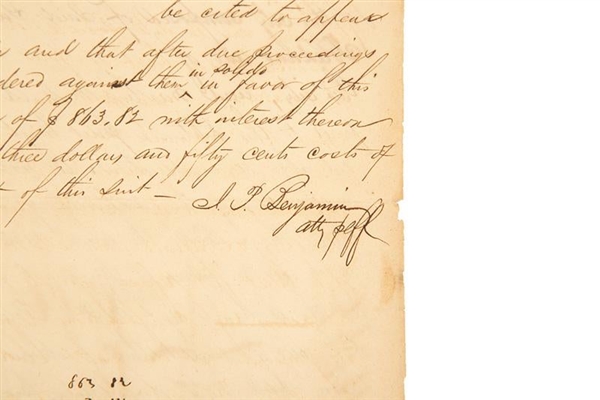 Judah P. Benjamin Autograph Letter Signed