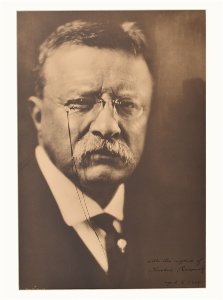 Theodore Roosevelt Signed Rare Oversize SP 12” x 18”