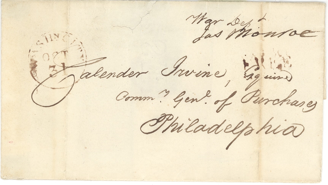 James Monroe Free Frank envelope