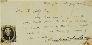 Andrew Jackson Signed Letter