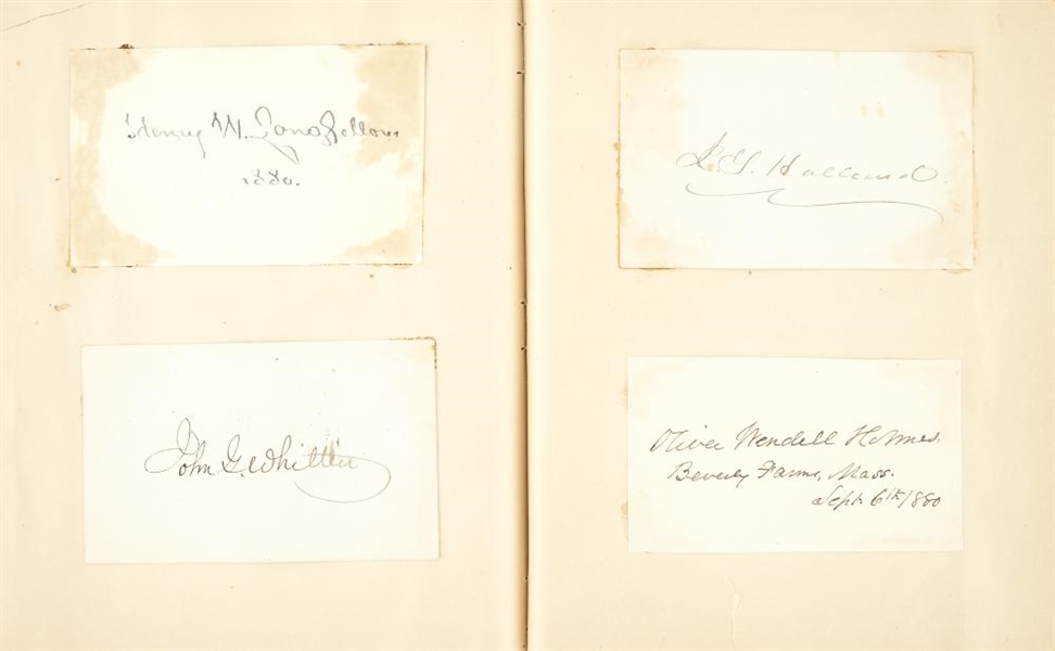 Autograph album containing the signatures of nine U.S. Presidents /Mark Twain and other notables. compiled 1880s-1930s. 