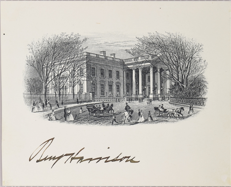 Benjamin Harrison  Executive Mansion Signed