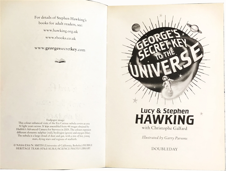 Stephen Hawking GEORGES KEY TO UNIVERSE, Inscribed