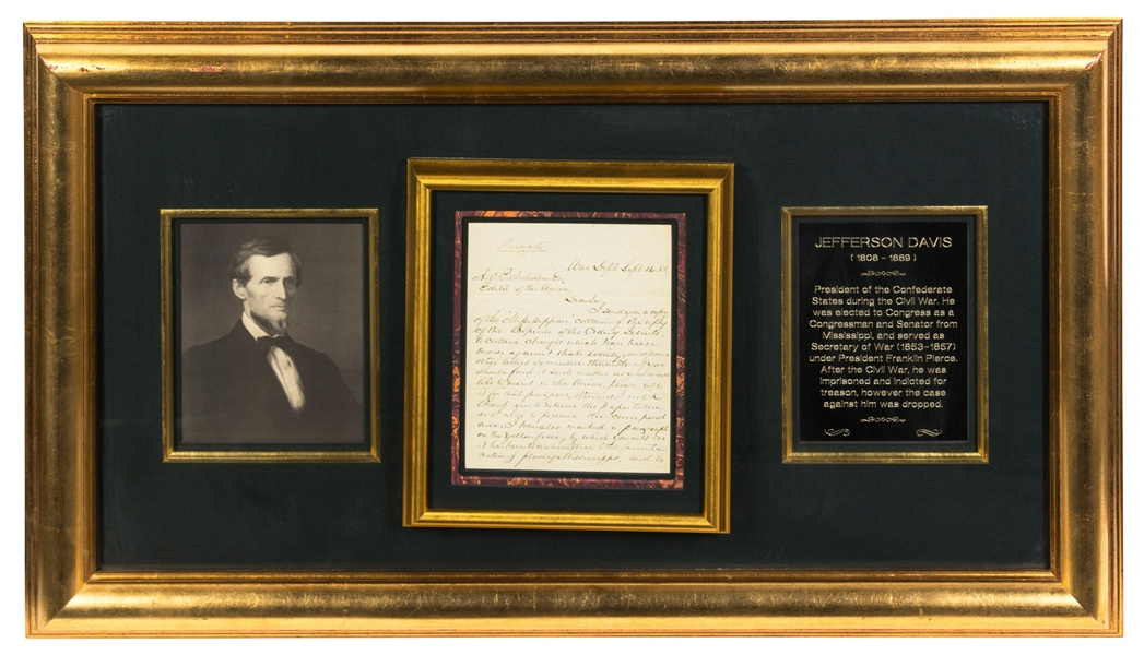  Jefferson Davis Autographed letter signed as Secretary of War