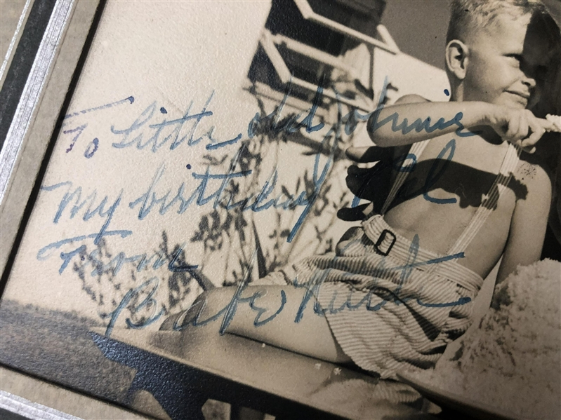 Babe Ruth Signed Photo of  His Last Birthday celebration in Miami Beach