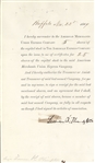 1866 American Express Stock Certificate Signed by Wells and Fargo  --- American Merchants Union Express Company Stock