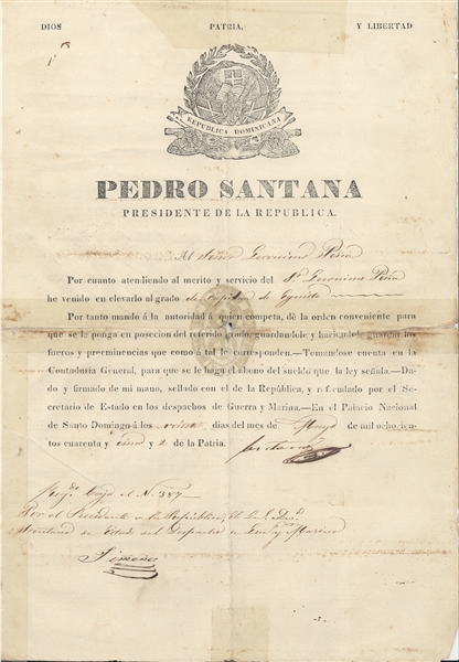 Pedro Santana Dominican Republic Letter
