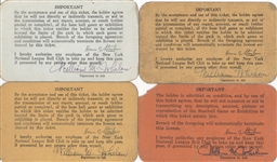 1950, 1951, 1954, & 1957 Baseball New York Giants Polo Grounds Season Pass 