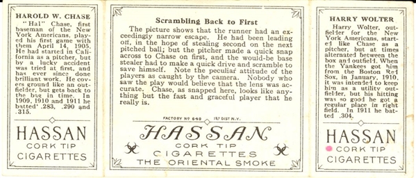 Harold W. Chase & Harry Wolter: Hassan Cork Tip Card