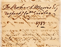 Important John Hancock Autograph Letter to Robert Morris