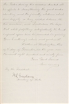 Grover Cleveland Letter Of State