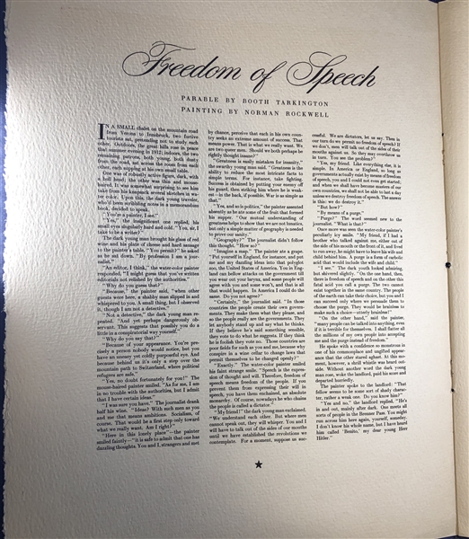 Norman Rockwell Signed The Four Freedoms Presentation booklet
