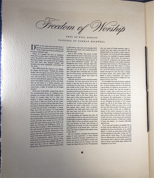 Norman Rockwell Signed The Four Freedoms Presentation booklet