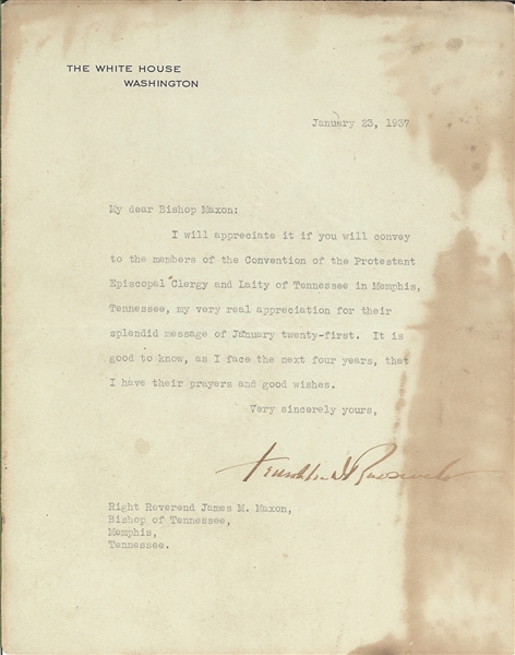Franklin D. Roosevelt Letter