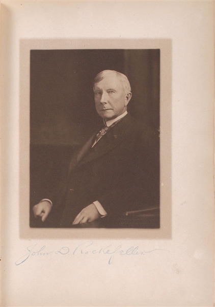  John D. Rockefeller Signed Photo In Book