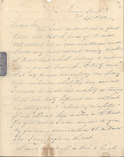 Sam Houston 1841 Republic Of Texas ALS