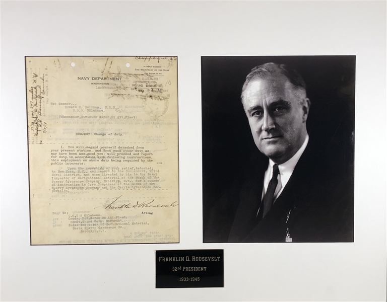 Franklin D. Roosevelt Letter to Navy Department