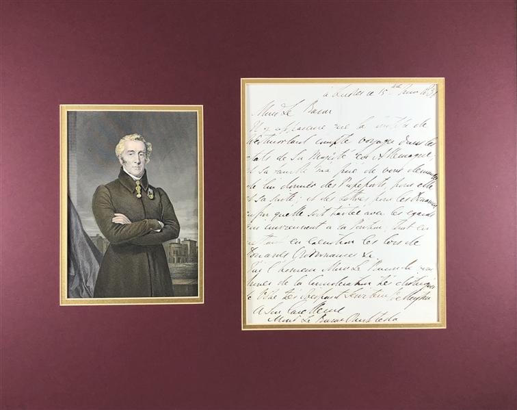 Arthur Wellesley, 1st Duke of Wellington Letter