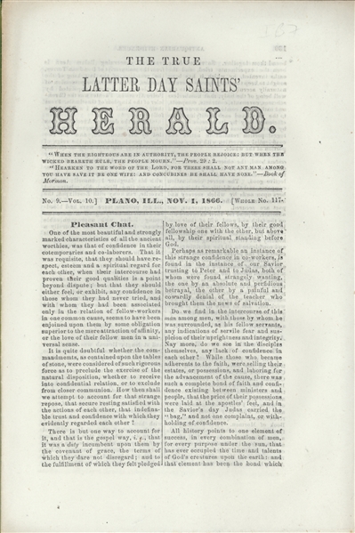Mormon( The True Latter Day Saints Herald) 1863, 1866, 1871