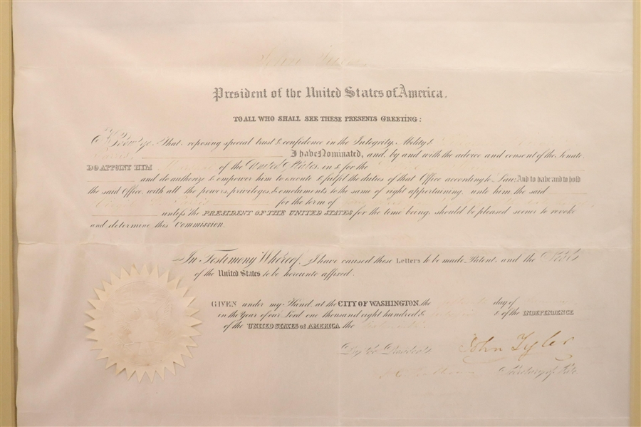 John Tyler Signed Marshall for Maine Appointment