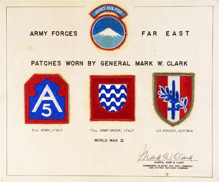 General Mark Clark Worn Patches