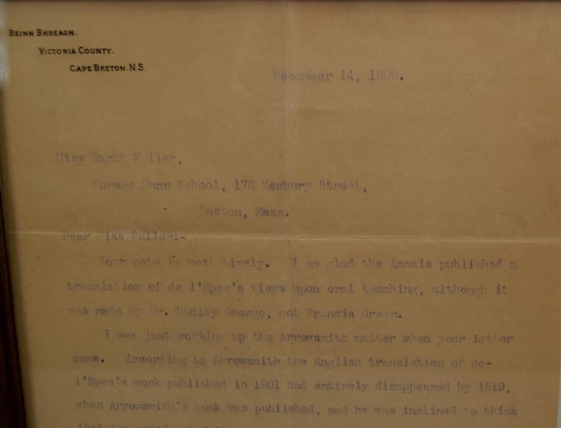 Alexander Graham Bell ( letter to teacher of Hellen Keller about the Father of the Deaf)