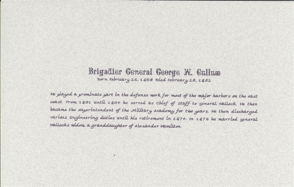 George W. Cullum asking For Whalebone blades for Bayonet practice
