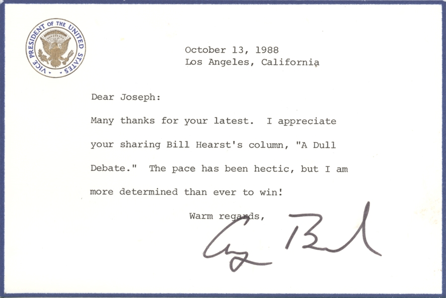 George H.W. Bush Signed Card