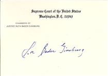 Ruth Bader Ginsburg Signed Supreme Court Chambers Card