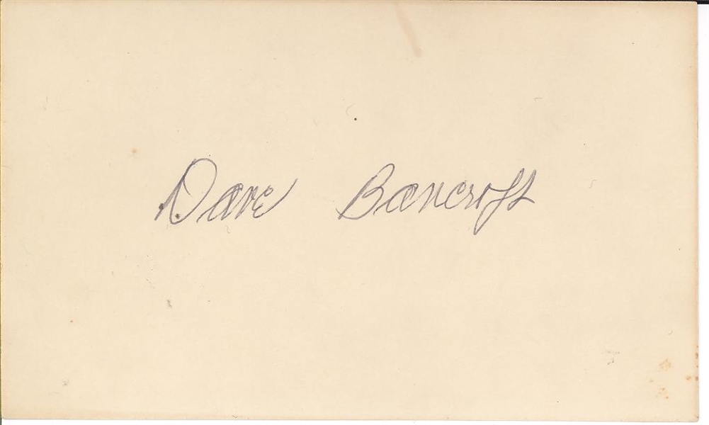 Dave Bancroft Autographed Card
