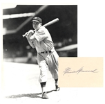 Heinie Manush Autographed Card