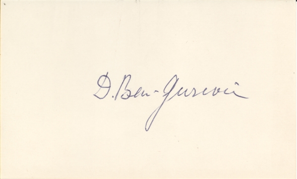 David Ben-Gurion Signed Card