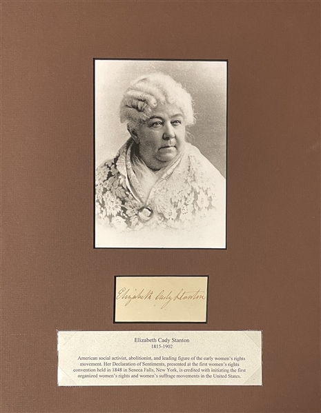 Elizabeth Cady Stanton Signed Card
