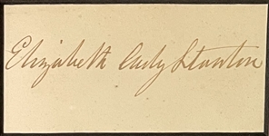 Elizabeth Cady Stanton Signed Card