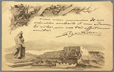 Frederic Auguste Bartholdi Signed Card